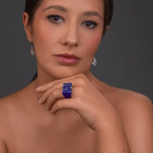 Polished Amethyst Ring with Points