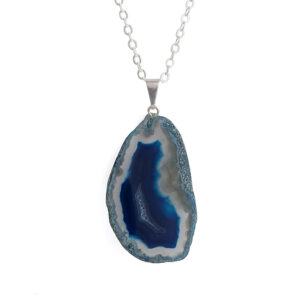 Blue Agate Plate Pendant