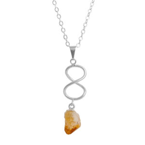 Infinity Pendant with Citrine Tip