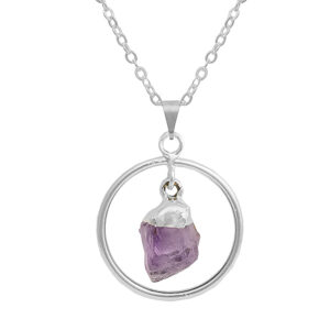 Amethyst Tip Circle Pendant