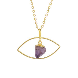 Evil Eye Pendant with Amethyst Tip