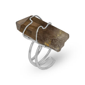 Smoked Crystal Point Ring