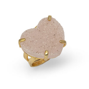 Amethyst Heart Ring without plating
