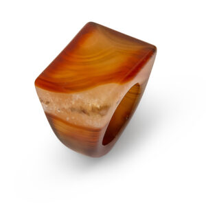 Polished Natural Agate Ring with Straight Base