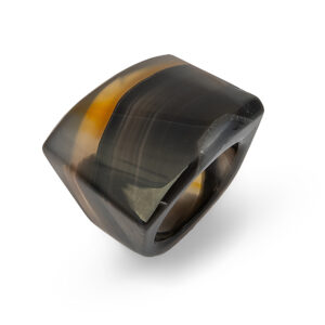 Polished Natural Agate Ring with Rounded Base