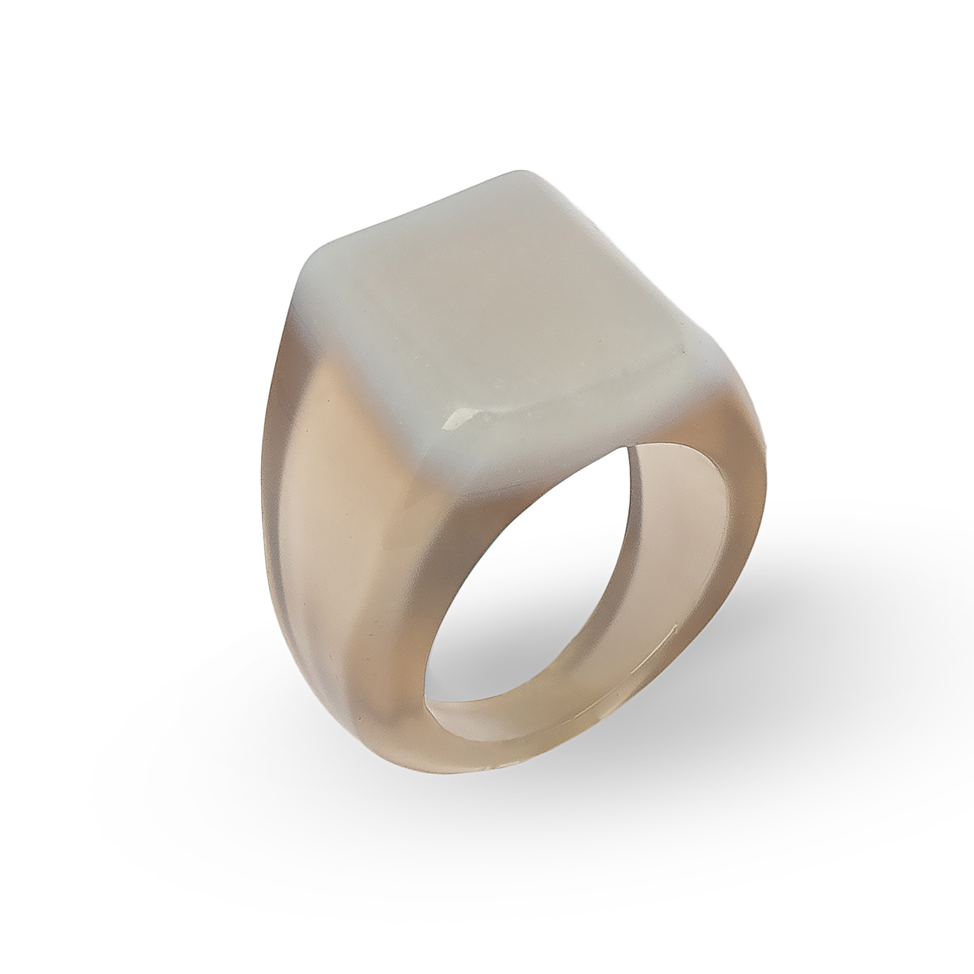 Polished Natural Agate Ring with Smaller Straight Base