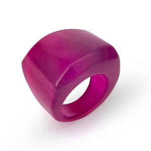 Polished Pink Agate ring with Rounded base
