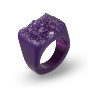 Polished Amethyst Ring with Points