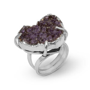Amethyst Heart Ring with plating