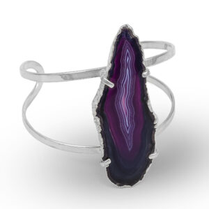 Purple Agate Plate Bracelet