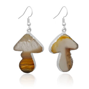 Natural Agate Mushroom Earrings