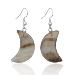 Natural Agate Moon Earrings