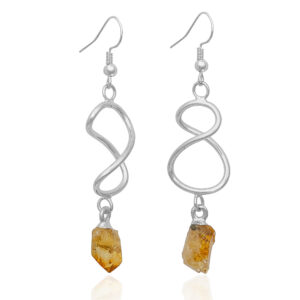 Infinity Earrings with Citrine Tip