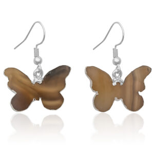 Natural Agate Butterfly Earrings