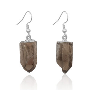 Smoke Crystal Point Earrings
