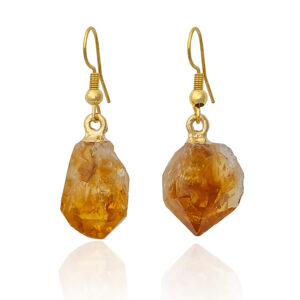 Citrine Point Earrings without plating