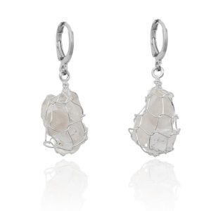 Clear Quartz Basket Earrings
