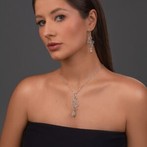 Wave Earrings with Citrine Tip