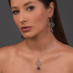 Amethyst Pointed maze Pendant