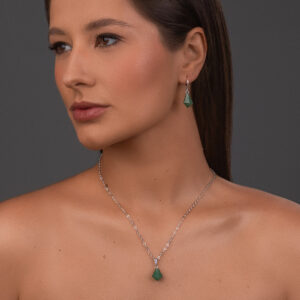 Green Quartz Diamond Earrings