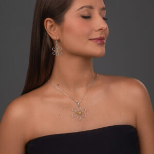 Flower Pendant with Citrine