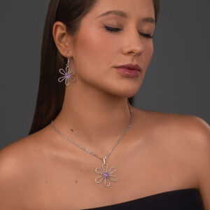Flower Pendant with Amethyst