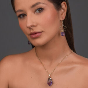 Amethyst Point Pendant with plating