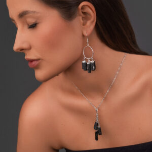 Black Tourmaline Three-Point Pendant
