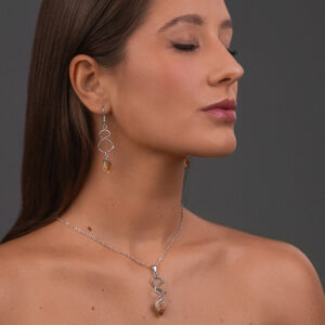 Infinity Pendant with Citrine Tip
