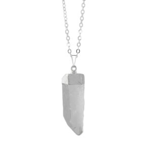Clear Quartz Point Pendant with plating