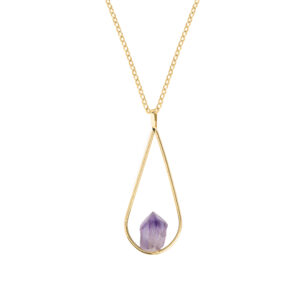 Drop Pendant with Fixed Amethyst Point