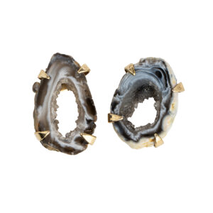 Natural Geode Plate Earrings with Studs