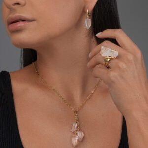 Clear Quartz Pointed Earrings