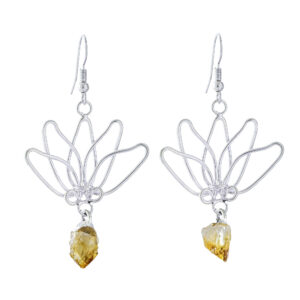 Citrine Tip Flower Earrings