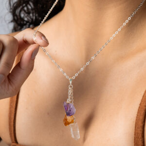 Three Point Pendant - Amethyst, Citrine and Clear Quartz