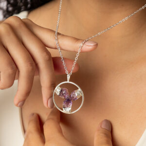 Amethyst Three Point Circle Pendant