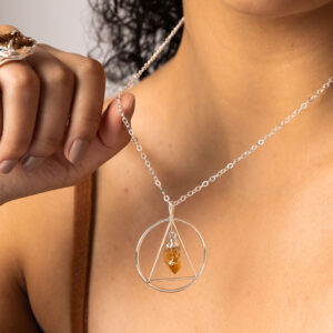 Circle and Triangle Pendant with Citrine Tip
