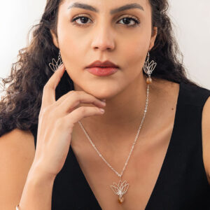 Citrine Tip Flower Earrings