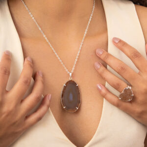 Natural Agate Plate Pendant